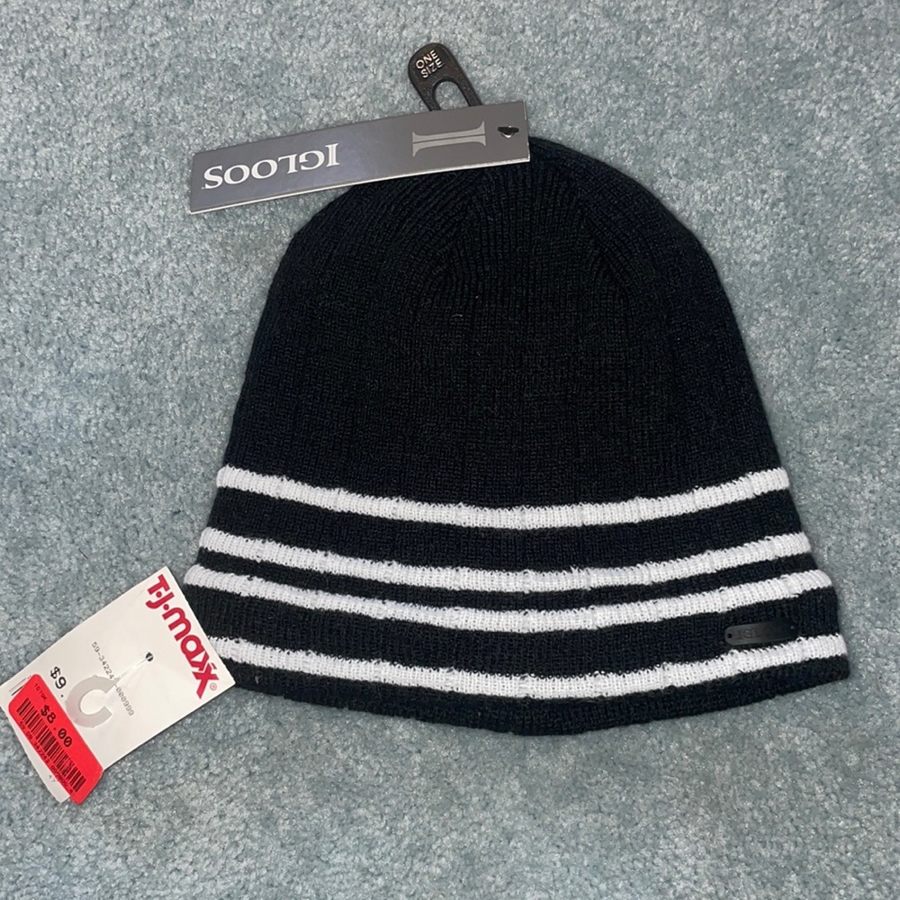 black and white stripe unisex hat